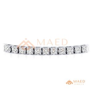 สร้อยข้อมือเทนนิสโมอิสซาไนต์ทรงรีเงิน 925 สำหรับผู้หญิง เครื่องประดับแฟชั่นหรูหราสไตล์เบเวอร์ลี่ฮิลส์ ของขวัญสุดหรู - Product Image 6