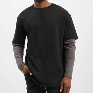 Camiseta urbana de doble capa personalizada, 260 g/m², algodón grueso, corte holgado con hombros caídos, estilo urbano para hombre. - Product Image 2