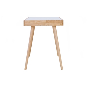 Escritorio de Estudio Moderno Blanco con Patas de Madera Cónicas para Lectura y Trabajo en el Hogar - Product Image 2