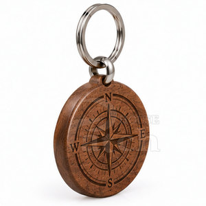 Llavero Decorativo de Madera Personalizado, Anillo de Madera con Diseño Natural para Regalos, Mochilas, Bolsos y Artículos de Viaje - Product Image 2