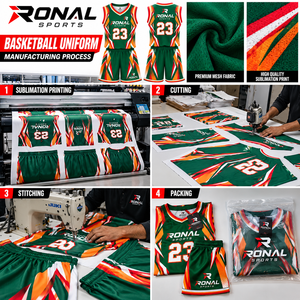 Ensemble de maillots de basket-ball personnalisés pour hommes, enfants et jeunes, maillots et shorts de basket-ball en mesh imprimés, uniforme de basket-ball personnalisé - Product Image 5