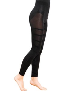 Leggings de sport décontractés en coton extensible respirant à taille haute, tricotés, pour yoga, fitness, gym et course à pied - Product Image 5
