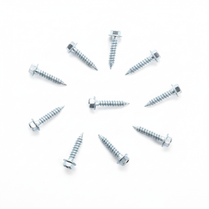 Red Head Hex Washer Self-Drilling <b>Screws</b> - Galvanized Zinc Coated Coarse Thread Roofing Fasteners - Product Image 5