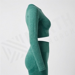 Ropa Deportiva sin Mangas para Mujer, Conjunto de Yoga para Fitness, Spandex y Nailon, Logotipo Bordado Personalizado, Ropa de Gimnasio para Damas - Product Image 3