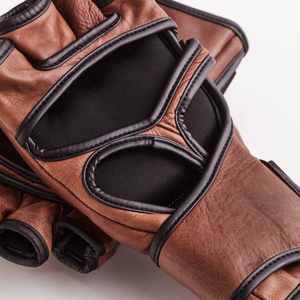 Gants d'entraînement MMA demi-doigts 100 % cuir véritable, durables, respirants, à enfiler, équipement de boxe de haute qualité, fabrication ODM personnalisée - Product Image 1