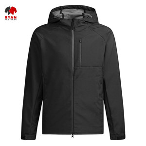 แจ็คเก็ตซอฟต์เชลล์ดีไซน์พิเศษสำหรับผู้ชาย ยี่ห้อ Ryan Pro Gear แบบซิปปิด พร้อมโลโก้สั่งทำได้ ทรงปกติ ลายเรียบ - Product Image 4