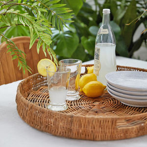 Vietnam Supply 100% Plateau de service en jonc de mer tissé écologique Plateau de rangement en bambou naturel fait à la main avec poignées pour servir des aliments - Product Image 6