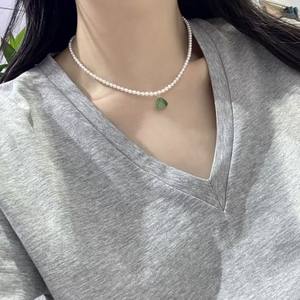 Collares con Colgante de Plata de Ley, con Perla y Calcedonia, Casi Redondos, con Luz Intensa y Ligeras Imperfecciones, Fulu - Product Image 4