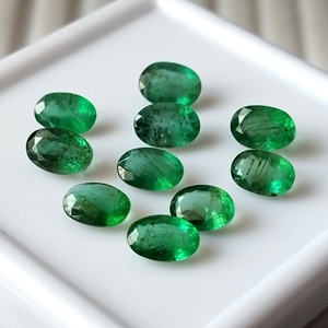 มรกตปรับแต่งสีสำหรับสร้อยข้อมือเทนนิส 4.55 กะรัต มรกตธรรมชาติจากแซมเบีย รูปทรงวงรี 6x4 มม. เจียระไนเหลี่ยมเพชรพลอย พลอยใสแบบหลวม ชุด 10 เม็ด - Product Image 1