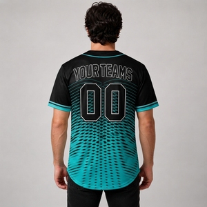 เสื้อเบสบอลชาย สำหรับใส่ชื่อทีมและหมายเลขของคุณ พิมพ์ลายแบบซับลิเมชั่น แขนสั้น ระบายเหงื่อได้ดี ทรงปกติ ใส่ได้ทุกฤดู - Product Image 3