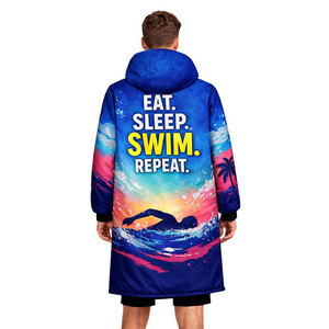 Luxury Swim Parka <b>Jacket</b> for <b>Men</b> and Women, Insulated <b>Long</b> Hooded Coat with Unique design Print, Perfect for Swimming - Product Image 5