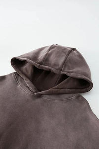 Custom 450gsm Vintage Faded Acid Wash Breathable Winter <b>Pullover</b> <b>Mens</b> Distressed Regular Fit Cotton Fleece Hoodie - Product Image 2