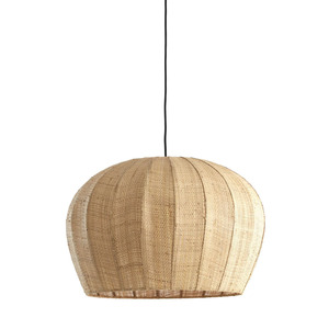 Handwoven Natural Raffia Pendant <b>Light</b> Dome Shape Boho Chic Hanging Lamp Eco-Friendly Straw Chandelier for Kitchen Island <b>Dining</b> - Product Image 1