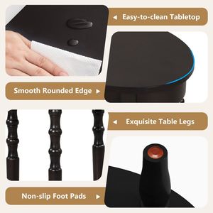 Solid Wood 2-Tier Oval <b>Side</b> <b>Table</b> with <b>Storage</b> Shelf Elegant Console <b>Tables</b> - Product Image 6