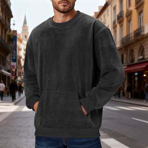 Sudadera de Manga Larga para Hombre, Estilo Vintage, Lavado Ácido, Personalizada OEM, de Gran Tamaño, con Bolsillo, para Deporte - Product Image 6