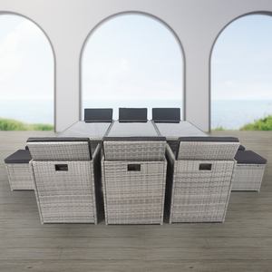 Juego de Muebles de Jardín de Mimbre Sintético de Alta Gama para Exteriores, Resistente a la Intemperie y a los Rayos UV, con 5 Plazas, para Patio, Terraza o Hotel - Product Image 2