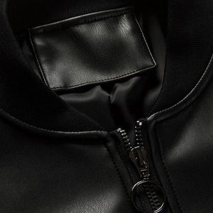 <b>Men</b> Western Style Genuine Leather <b>Jacket</b> Stand Classic Zip Front Quick Dry Breathable Soft Durable Casual Regular Fit Outdoor - Product Image 3