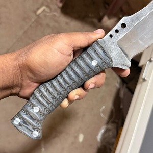 Cuchillo de caza hecho a mano de acero de Damasco, hoja de punta caída de espiga completa, mango de Micarta, cuchillo utilitario para exteriores - Product Image 6