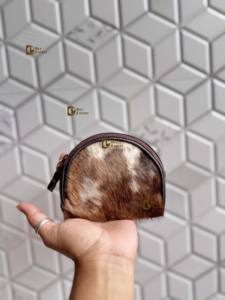 Monedero de cuero genuino de vaca, elegante cartera tipo clutch, monedero de cuero de forma semicircular, estilo occidental, unisex, para monedas. - Product Image 4