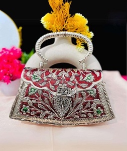 Gold-Plated Brass Metal Beaded Customized Shape <b>Clutch</b> Bag Handmade Purse for Women Wedding by F S International - Product Image 4