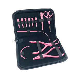 Kit de herramientas personalizables para extensiones de cabello a color, incluye alicates y gancho para extraer cuentas, abridor y cerrador de extensiones de cabello. - Product Image 3