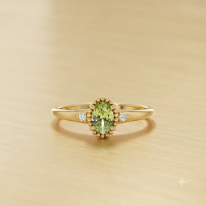 Oval Cut <b>Peridot</b> Gemstone <b>Ring</b> 925 Sterling Silver Prong Setting Classic Women's Engagement <b>Ring</b> Gold Plated Rose Gold Plated - Product Image 2