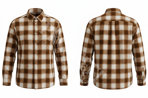 Camisa de Franela a Cuadros con Estampado Personalizado, Estilo Urbano, Manga Larga, con Botones, Casual y Cómoda para Hombre - Product Image 3