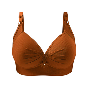 Soutien-gorge de sport sans fil à maintien élevé pour femme, couleur bordeaux, sans couture, froncé, style crop top, pour le fitness - Fournisseur - Product Image 4