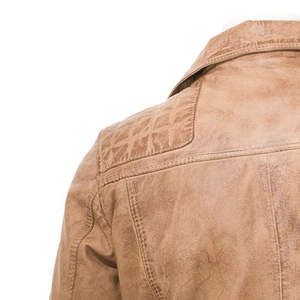 Veste en cuir pour homme avec intérieur doux et confortable, design élégant, imperméable et écologique, mode décontractée d'hiver, logo sur le devant - Product Image 4