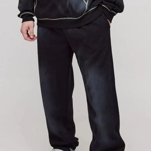 2026 Custom Acid Wash sun Faded Tracksuit 100% Cotton Vintage Streetwear <b>Pullover</b> Tracksuit Set For <b>Men</b> & Women Kids Size - Product Image 5