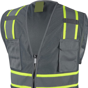 Chaleco de Seguridad de Alta Visibilidad Color Naranja para Hombre, con Logotipo Personalizado, Cierre de Cremallera, Tejido de Malla, Color Personalizable, Venta al Por Mayor - Product Image 3