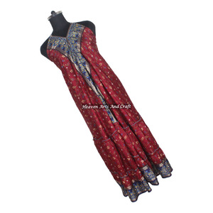 New Hippy Boho Designer Sari Silk <b>Dress</b> Women's Wear <b>Vintage</b> Sari Silk <b>Dress</b> Ladies Elegant Dinner Gown Sleeveless <b>Evening</b> Gowns - Product Image 3