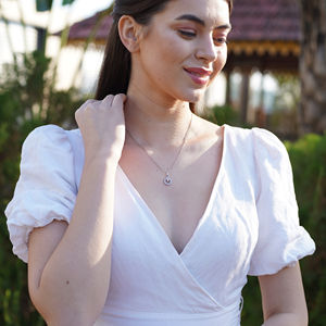 Collar con Colgante de Diamantes de Lujo para Mujer, Plata de Ley 925, Marca Zyorio Jewels, con Cadena de Eslabones para Uso Diario y Ocasiones Especiales - Product Image 4