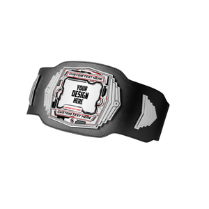Ceinture de champion personnalisable avec texte, ceinture de titre noire et argentée de haute qualité pour designs sur mesure - Product Image 6