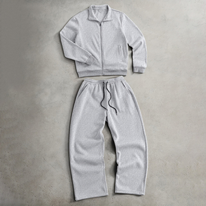 Ensemble survêtement polaire brodé personnalisé unisexe, veste et pantalon, options de logo, prix abordable, vente chaude - Product Image 1