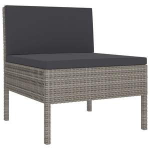 Conjunto Modular Mediano de Muebles de Jardín de Ratán PE Gris - Product Image 3