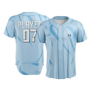 Nouveaux maillots de baseball unisexes, grandes tailles, écologiques, 100% polyester, manches courtes, logo personnalisé imprimé sur le devant, maillots d'équipe professionnelle - Product Image 1