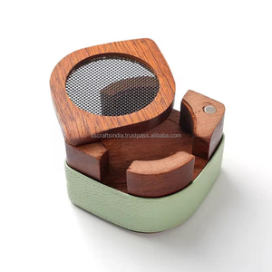 เตา bakhoor ทำจากไม้ที่มีผิวเคลือบและเครื่องมือทำจากหนังสำหรับใช้ทางศาสนาของตกแต่งบ้านขายส่งจำนวนมาก - Product Image 6