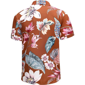 Camisa Hawaiana de Lino con Estampado Floral para Hombre, Camisa de Playa, Verano, Botones, Manga Corta, Vacaciones Tropicales, Aloha - Product Image 2