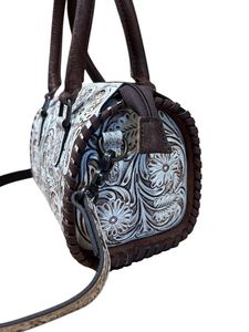2026 Personalized Stylish Handcrafted Cowhide Tooled Speedy Bag Checkered National Zipper Waterproof Western Duffel Luxury - Product Image 3