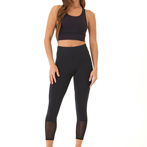 Ensemble de sport 2 pièces Omen personnalisé avec logo – Soutien-gorge de sport sans couture et leggings courts froncés pour le fitness et l'entraînement – Grandes tailles XS - Product Image 2