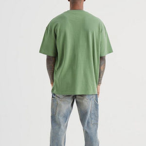 เสื้อยืดผู้ชายคอตตอน 100% ระบายอากาศได้ดี แขนสั้น ทรงหลวม พิมพ์โลโก้ตามสั่ง ขายส่ง - Product Image 6