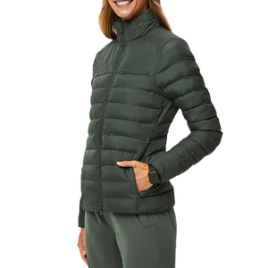 Women's OEM Dawn Pink Puffer Jacket Wholesale Cosy Winter Jacket Full Zip Breathable Canvas Stand Solid <b>Bubble</b> Design - Product Image 3