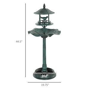 Ciotola per Uccelli 3 in 1 Grande da Esterno Verde con Mangiatoia e Fioriera per il Giardino - Product Image 3