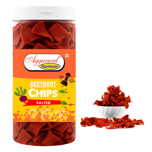 Chips de betterave croustillantes salées Namkeen, collation saine, chips de betterave croustillantes au goût naturel, légèrement salées, en vrac - Product Image 4