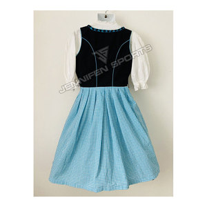 Robe bavaroise Dirndl pour femme Ecowalson, 3 pièces, longue, bleu ciel, pour l'Oktoberfest allemand, costumes d'Halloween - Product Image 6