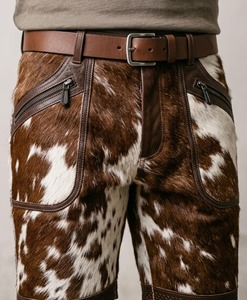 Shorts en cuir de vachette pour hommes, cuir véritable de qualité supérieure, mode décontractée, streetwear, élégant, durable, coupe personnalisée, vêtements d'été de créateur - Product Image 5