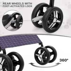 Poussette pliable extérieure TH-PPS-240 pour animaux de compagnie avec auvent en maille à fermeture éclair sécurisée et lit à coussin Design OEM personnalisé - Product Image 4