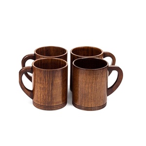 Handmade Wooden Mug Natural Solid Wood Coffee <b>Cup</b> Modern Style Eco Friendly Reusable Drinkware <b>Large</b> Capacity Boiling Water - Product Image 1