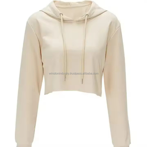 เสื้อฮู้ดครอปสั้นผู้ชายคุณภาพสูง พิมพ์โลโก้ตามสั่ง ปักลาย 3 มิติ สไตล์ใหม่ประจำปี 2024 สำหรับฤดูหนาว - Product Image 6